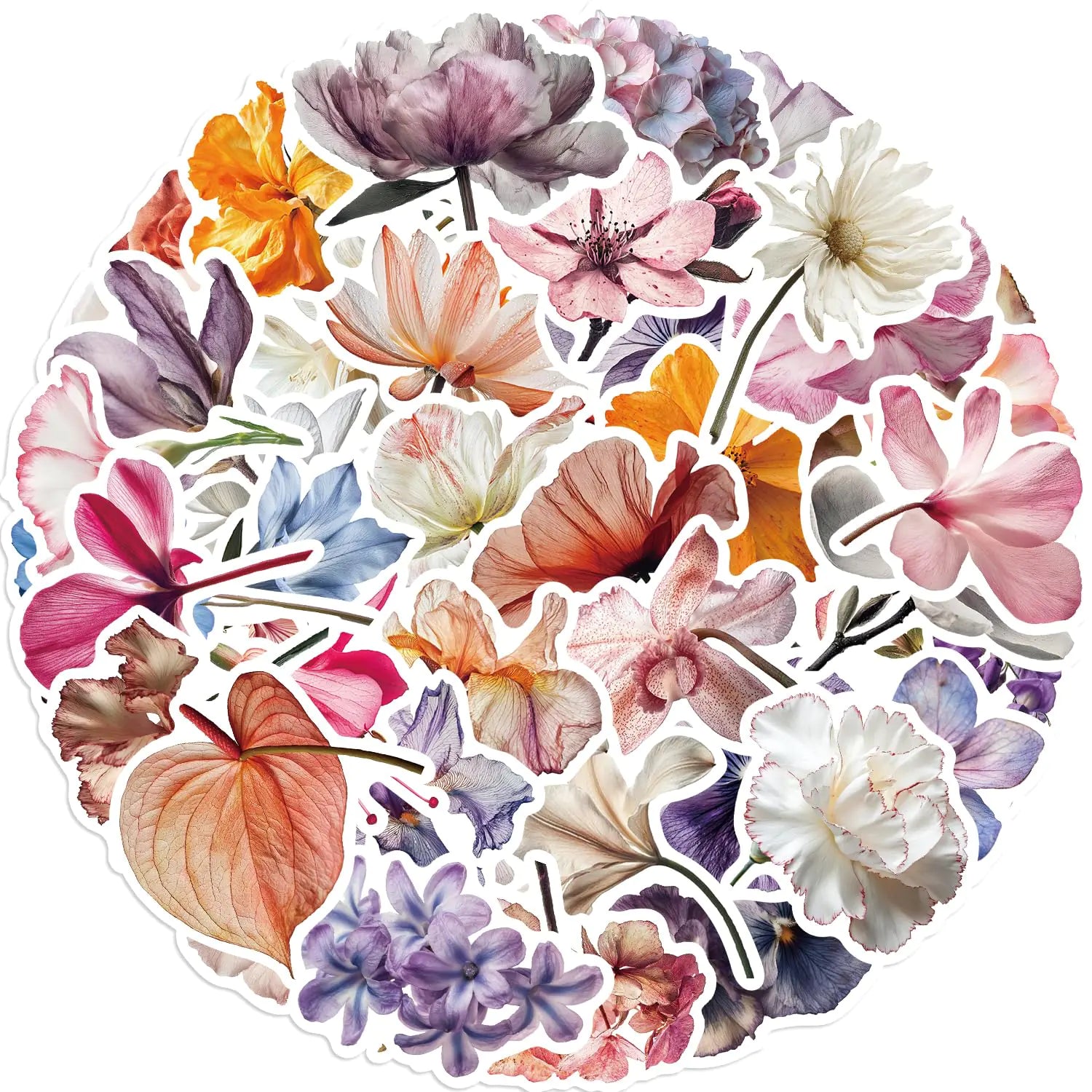 ByGuio Vintage Flower Stickers – Aesthetic Creator Pack